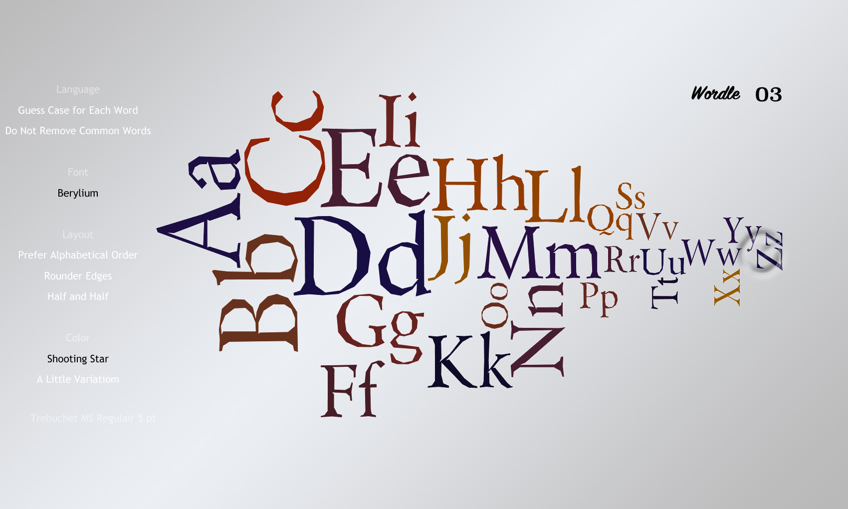 Wordle 03 Berylium