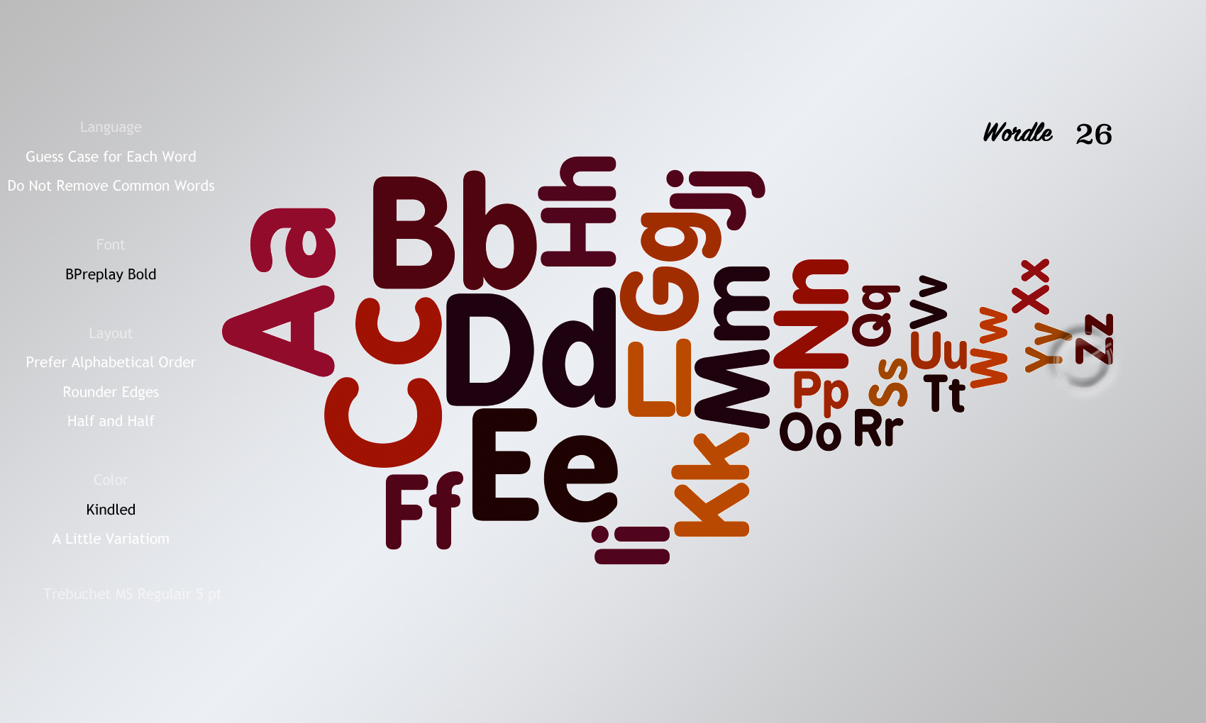 Wordle 26 BPreplay Bold